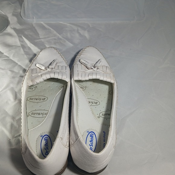 Dr Scholls Leather White Tassel Loafers Comfort Slip On Shoes Size 6M Women's - Picture 6 of 8
